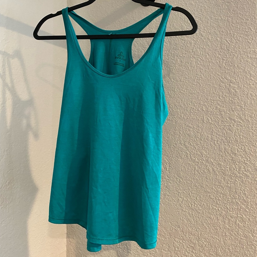 Prana Racerback Tank Top - Blue/Turquoise, Small